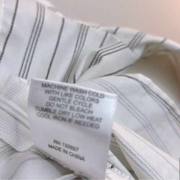 JANE & DELANCEY ANTHROPOLOGIE | V Neck Stripe Balloon Puff Sleeve Top Blouse | M - Picture 10 of 10